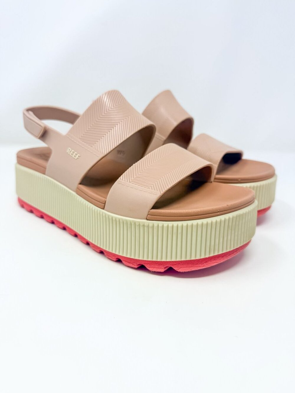 REEF Water Vista Higher Platform Rubber Sandals Women's Size 9 EU 40 Sunset Cora